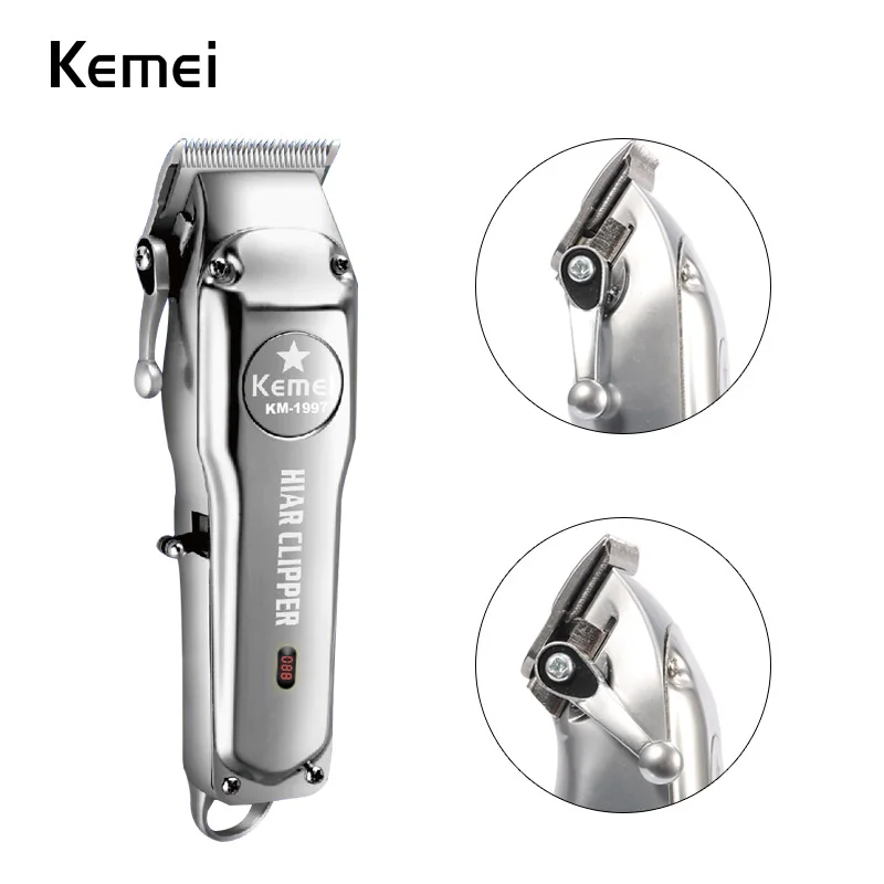 Kemei-1996 Barber Shop Rechargeable Hair Clipper All Metal Electric Hair Trimmer Men Professional Beard Trimmer Haircut Machine