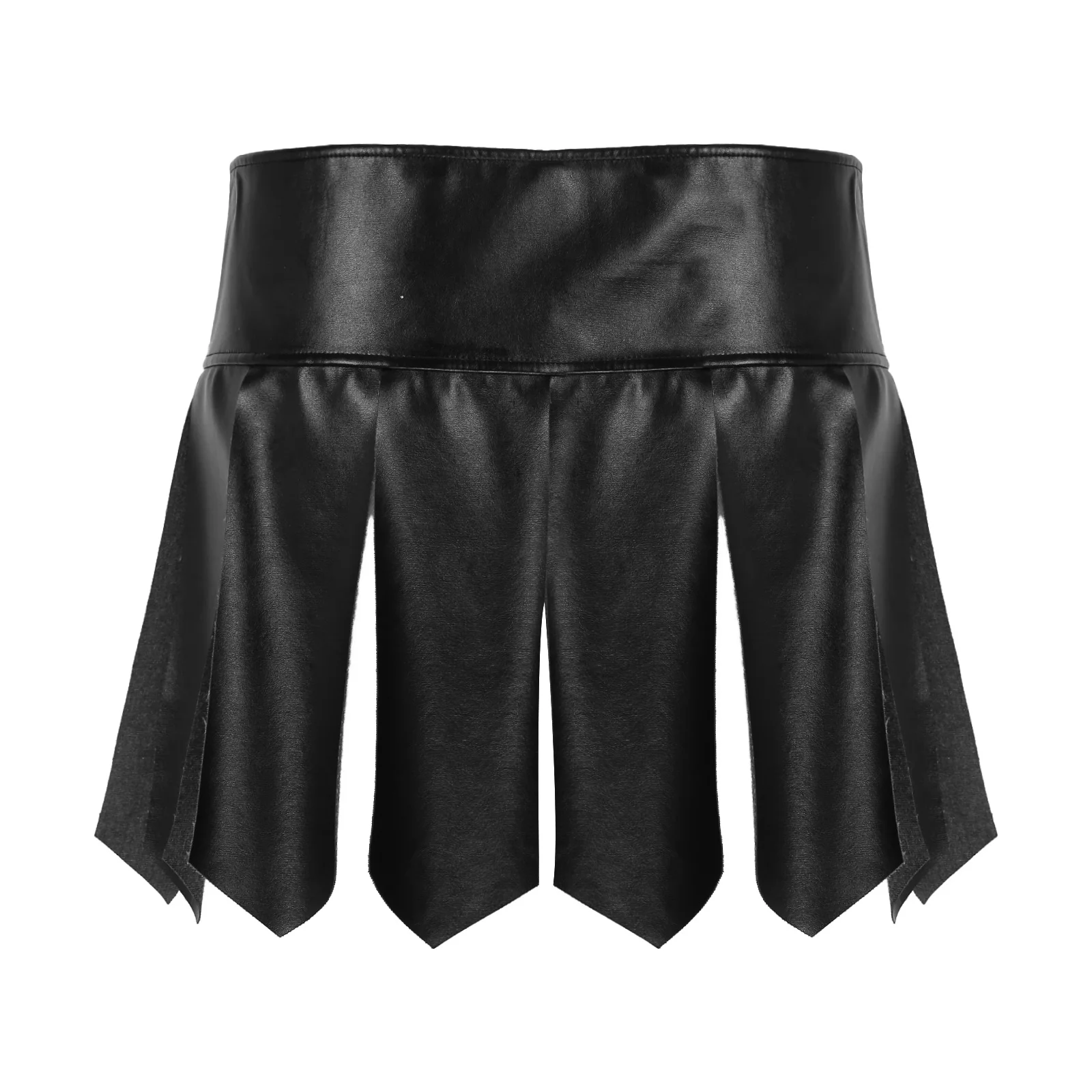 Mens Lingerie Faux Leather Tassel Skirt Adjustable Buckle Zipper Waistband Miniskirt Cosplay Costume men lingerie underwear
