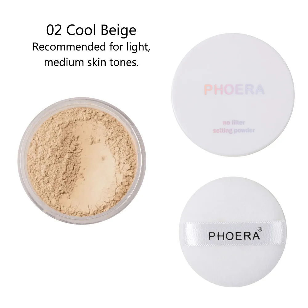 Hot Fashion Powder PHOERA Loose Face Powder Matte Oil Control Translucent Smooth Foundation Makeup Powder Beauty Drop Shipping