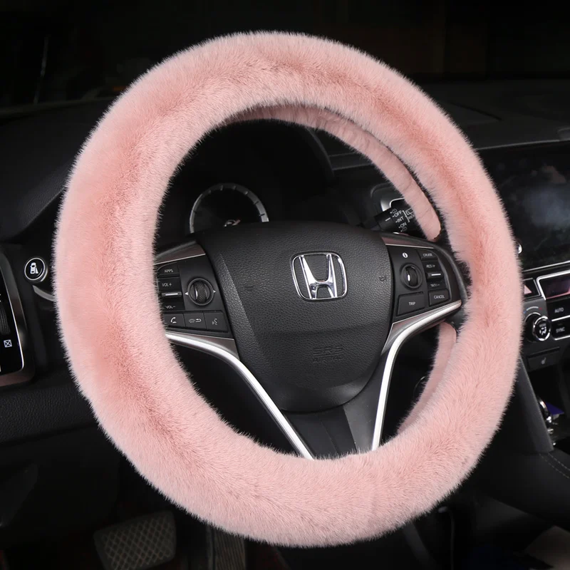 

Universal Carr plush Steering-Wheel Covers Anti-slip Skidproof Durable 38CM/15" Dynamic Fibre Handmade Steering Wheel Cover