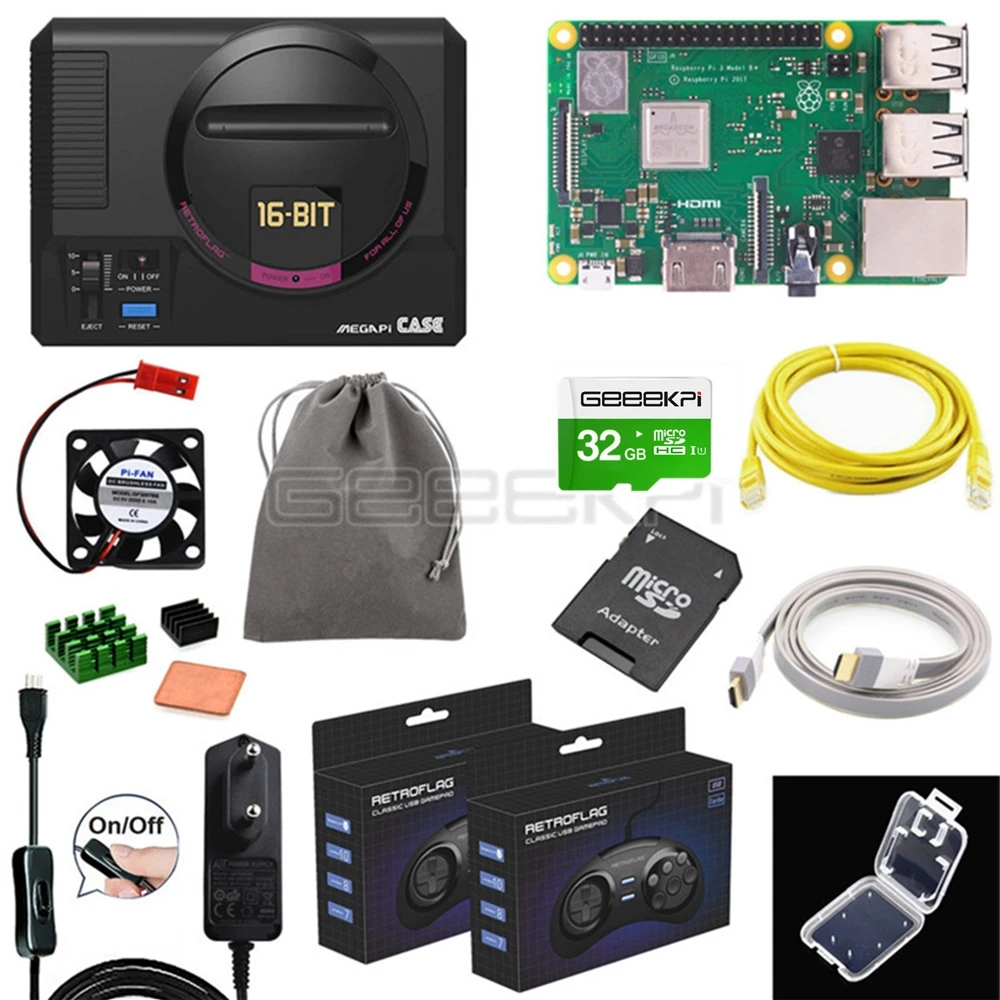 CASE RPI 2 Control GeeekPi Retroflag чехол MEGAPi с опциональным игровым контроллером функциональная кнопка для Raspberry Pi 3 B Plus(3B+)/3B/2B - Цвет: CASE RPI 2 Control