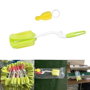 

2pcs/set Baby Bottle Sponge Cleaning Brush Tools Straw Brush Set Nipple Brush Milk Feeding Bottle Brushes Rotating Washing Brush