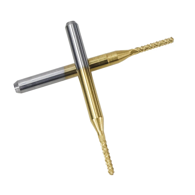 10pcs 0.5-3.175mm Titanium Coated PCB Milling Cutter Set Carbide CNC End Mills For Engraving Machine End Milling Cutter