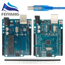 UNO R3 Development Board ATmega328P CH340 CH340G For Arduino UNO R3 With Straight Pin Header with Cable