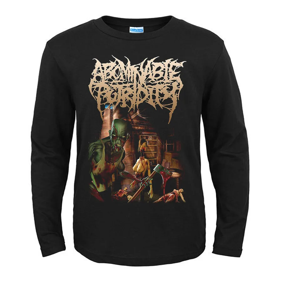 6 Дизайнов Abominable Putridity Rock модный бренд для мужчин и женщин с длинными рукавами рубашка из тяжелого черного металла в стиле панк готик фитнес - Цвет: 4