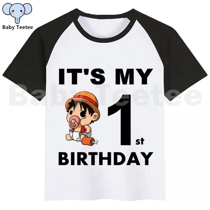 Цельнокроеная LUFFY детская футболка для дня рождения, Короткие футболки для девочек с забавным принтом Одежда для девочек вечерние футболки