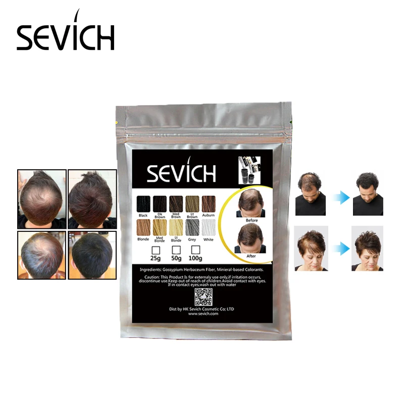 Sevich, 500 г, строительное волокно для волос, 10 цветов, кератиновые порошки, волокна для восстановления волос