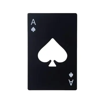 

HOT Black Poker Card Spades Beer Bottle Opener Personalized Stainless Steel Bottle Opener Bar Tool