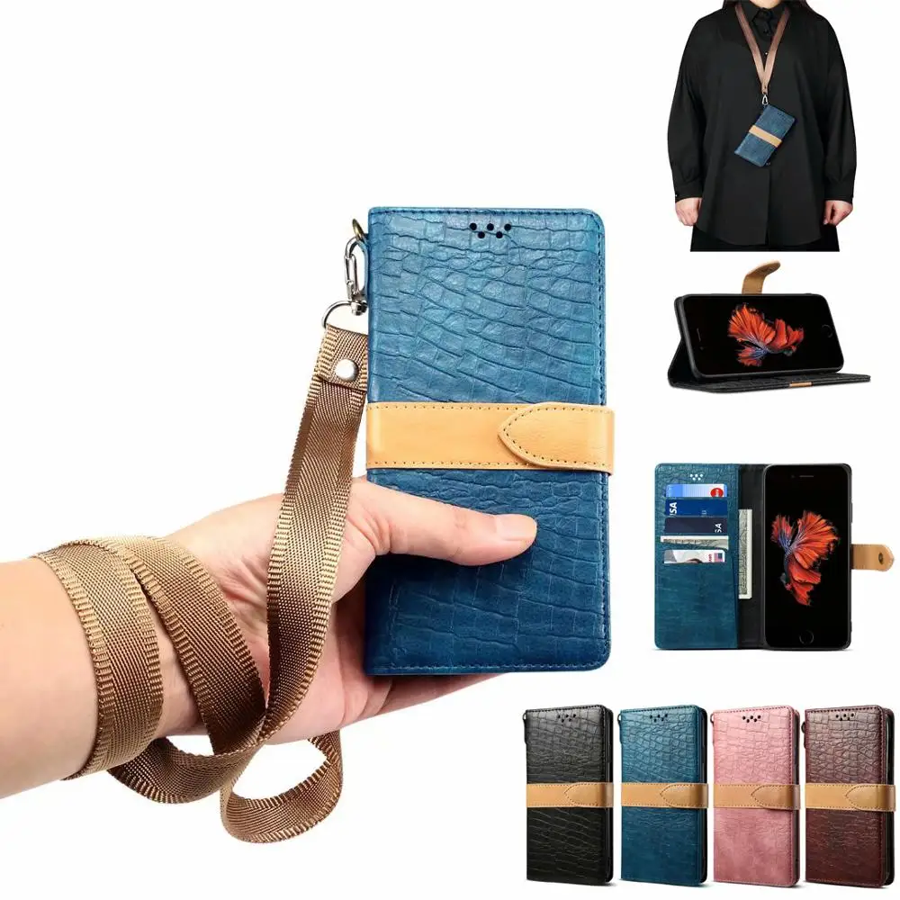 Cellphone Case For iPhone 11 Pro Max Cover Wallet Card Slots Bag Mobile Phone Stand Sleeve With Lanyard New Arrival