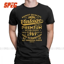 Винтажная Коллекция 1969 года, 50 лет, подарок на день рождения, футболка для мужчин, 50 лет, короткий рукав, Ретро стиль, футболка с круглым вырезом, хлопок, одежда, футболка