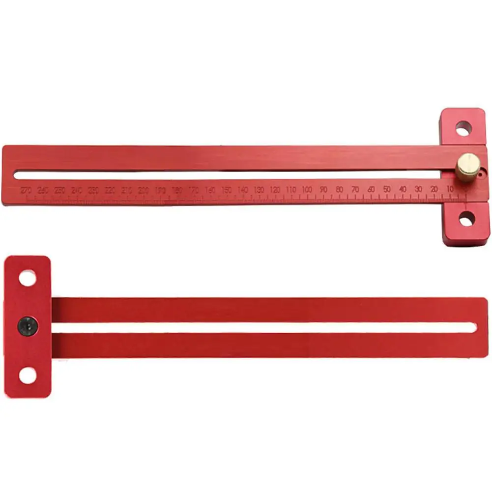 

Precision Measuring Woodworking Scribe T-type Ruler DIY Woodworking Marking Ruler Aluminum Crossed Feet Crossed-out Tool