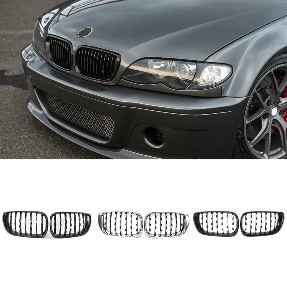 Пара Diamond решетки Metero Стиль автомобиль Передняя решетка для BMW 3 серии E46 318 320 4