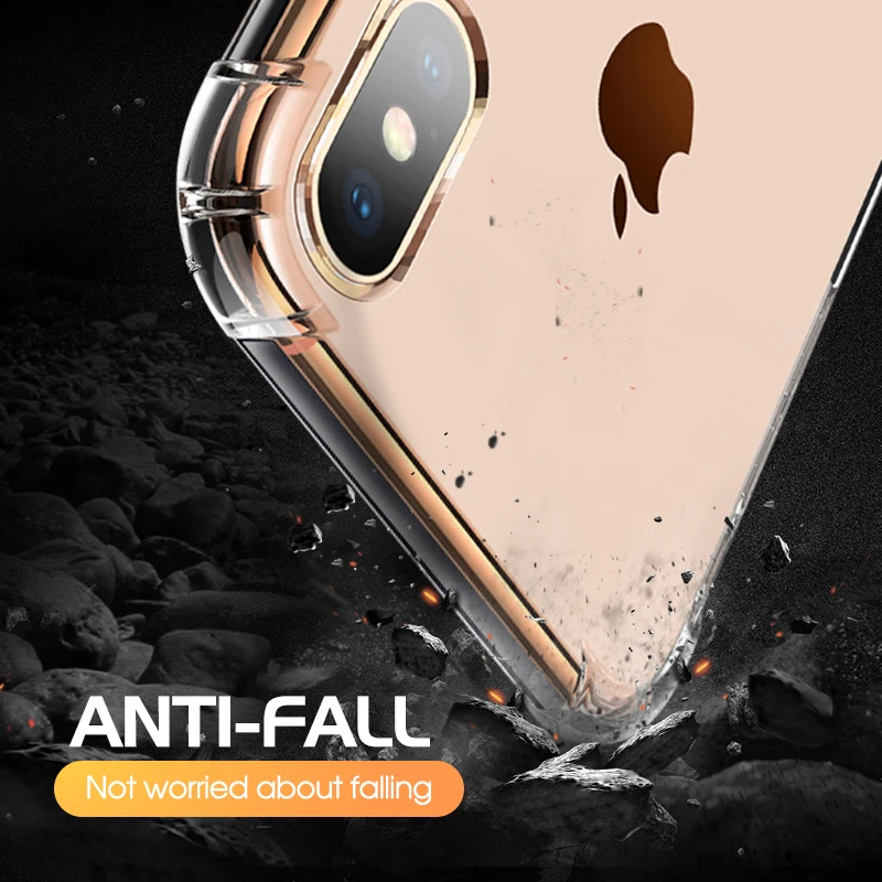 

Luxury AirBag Transparent Cases For IPhone XS Max XR 6 6s 7 8Plus Silicone Phone Cases For IPhone X XS Soft TPU Back Cover Shell