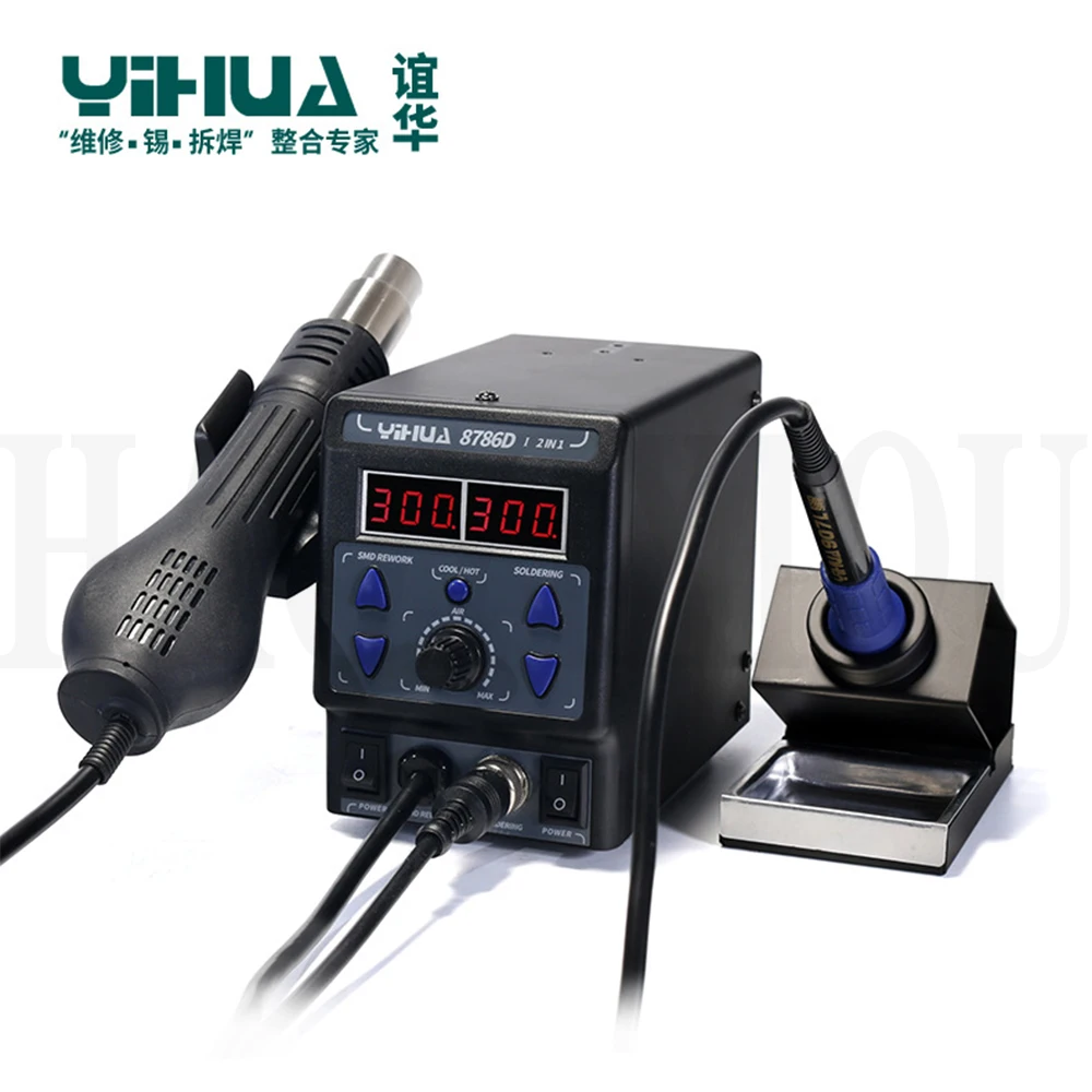 Паяльная станция YIHUA 8786D с цифровым дисплеем для ремонта BGA горячим воздухом