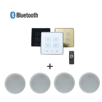 

2*15w wall mounted audio amplifier with 4PCS 6 inch full range ceiling speaker supporting USB/TF/AUX/Bluetooth