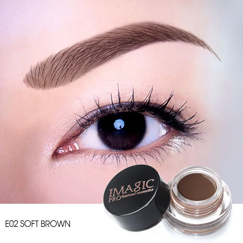 02 SOFT BROWN Профессиональный макияж, гель для бровей, тату, 6 цветов, усилитель для бровей, тени для бровей, крем для бровей с кистью для бровей, инструменты - Цвет: 02 SOFT BROWN
