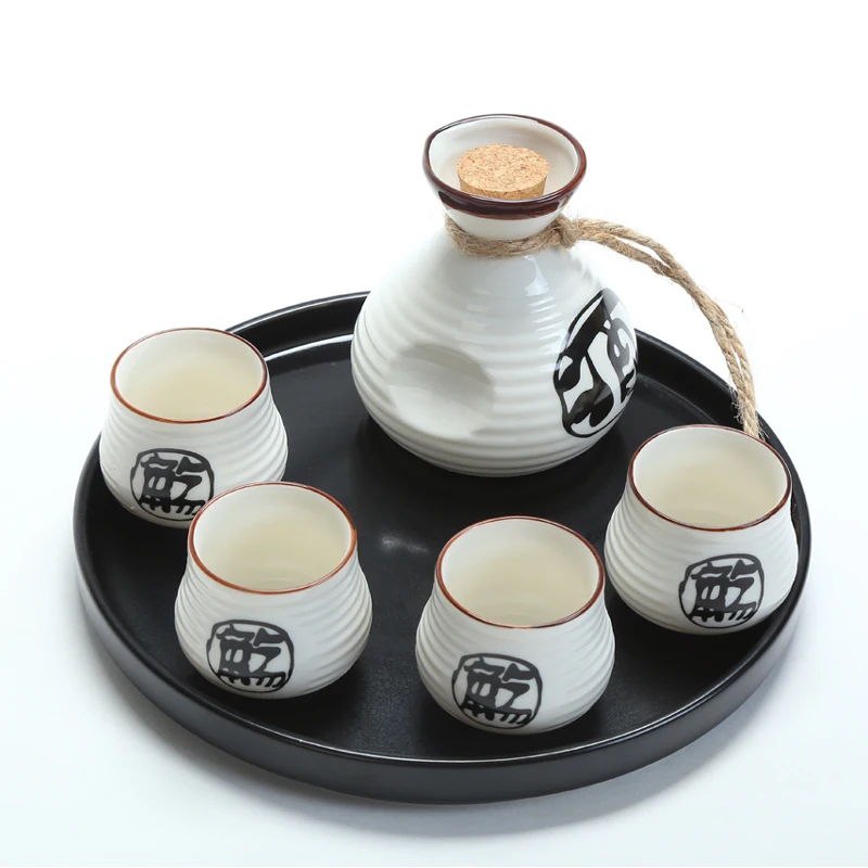 Китайский керамический белый винный набор емкость для ликера лоток распределения маленькая бутылка чашка фарфоровая тарелка посуда японский Саке подарок