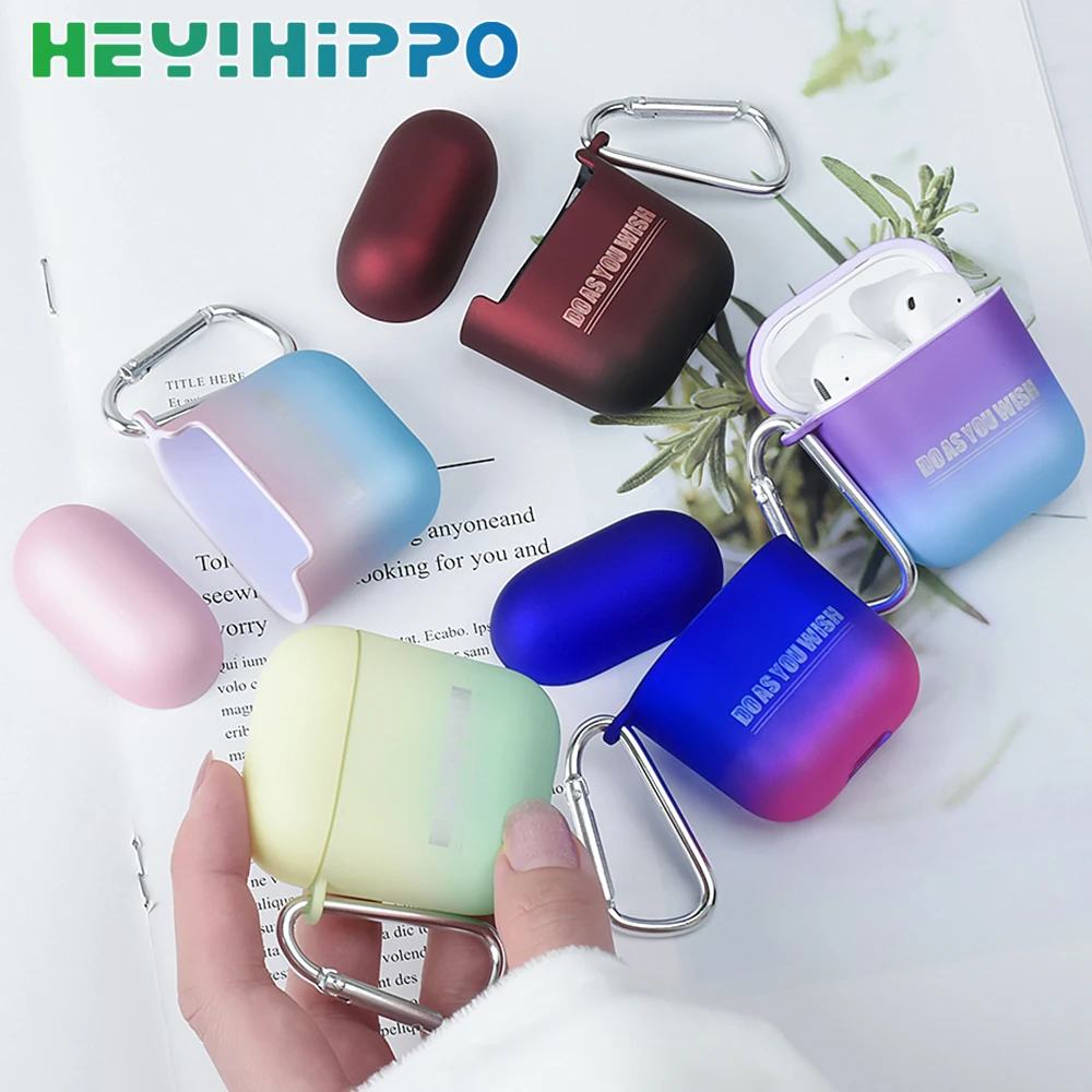 

Gradient Earphones Case For Airpods 2 Contrast color Matte Wireless Bluetooth earphone Charging Box Case Cover For Apple AirPods