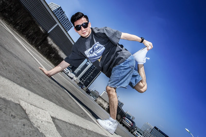 Футболка West Coast Гангстер с фотопринтом, круглый воротник, хип-хоп танец, Bboy, короткий рукав, M, L, XL, темно-серый