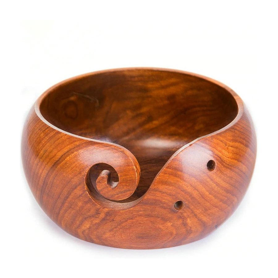1pcs Yarn Storage Bowl Wooden Yarn Balls Organizer For Knitting Crocheting Diy Apparel