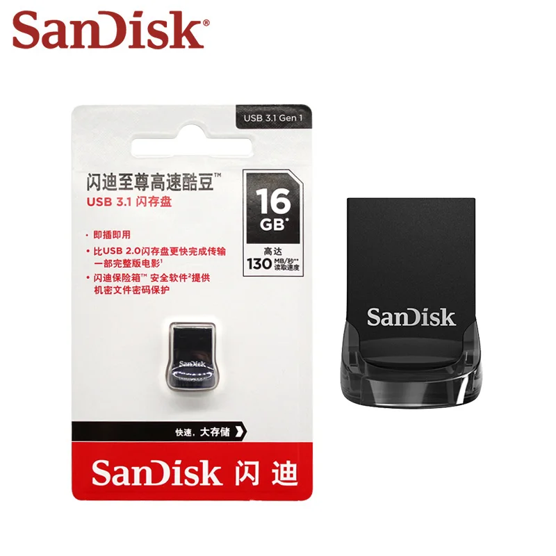 SanDisk CZ430 USB флеш-накопитель 64 ГБ 128 ГБ USB флеш-накопитель мини USB карта Высокоскоростная 16 ГБ 32 ГБ карта памяти USB 3,1