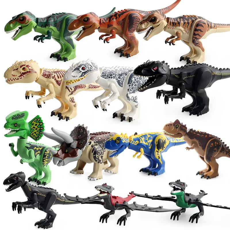 

Educational DIY Jurassic Dinosaur Building Blocks Model Assembled Small Particles Toy T-Rex Stegosaurus Cattle Dragon Pterosaur