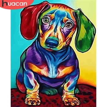 

HUACAN Paint By Number Dog DIY Coloring By Numbers Animal Kits Drawing On Canvas Hand Painted Painting Art Gift Home Decor