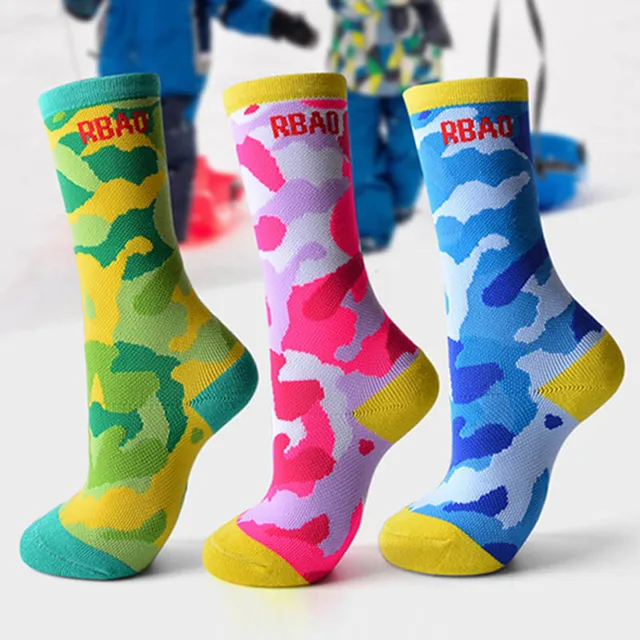 US $8.52 Children Winter Thick Warm Cycling Socks Outdoor Sports Snowboard Hiking Roller Skating Sock Snow S