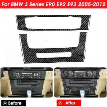 

Audew Carbon Fiber Auto Car Central Console CD Panel Cover Trim Frame AC Control Stickers For BMW 3 Series E90 E92 E93 2005-2012