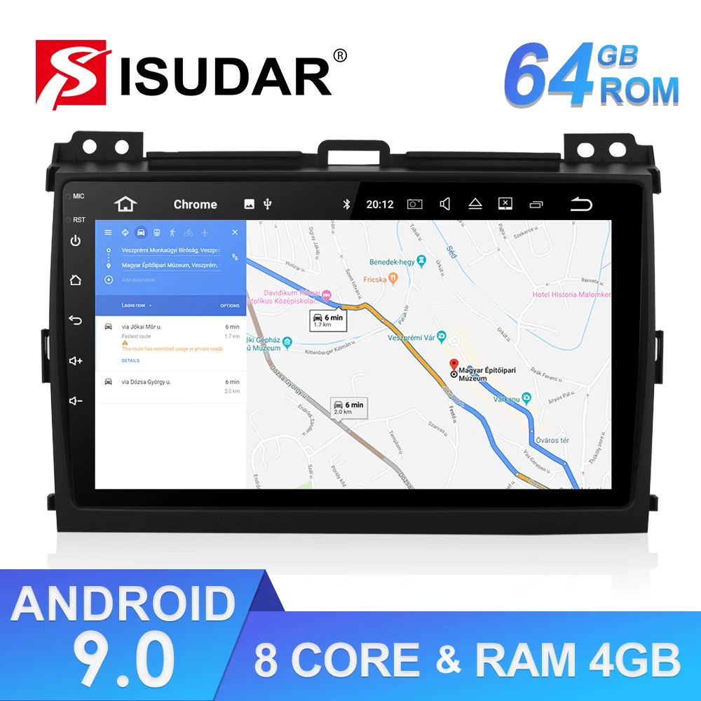 

Isudar 1 Din Android 9 DVD Auto Radio For Toyota/Prado 120 2004-2009 Car Multimedia Player Octa Core RAM 4G ROM 64GB GPS DVR DSP