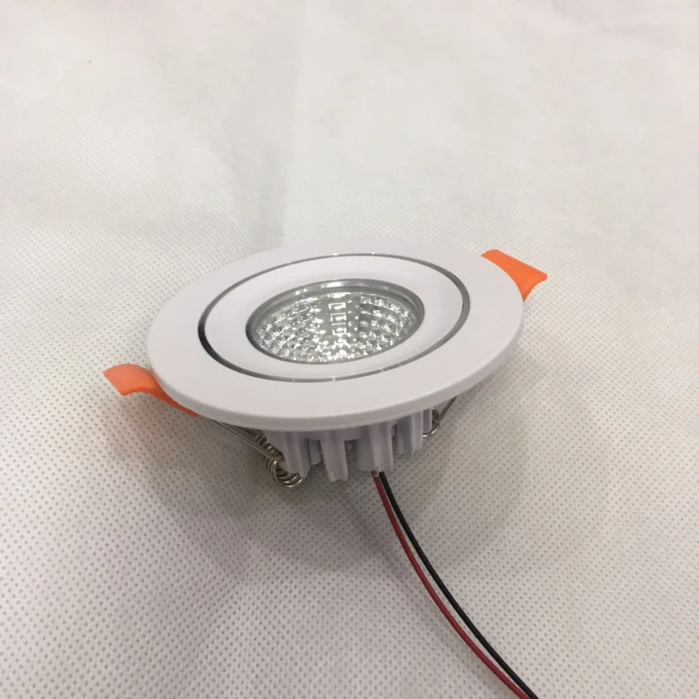 Затемнения мини светодио дный пятно света dc12v 10 шт./лот 75 мм лампа кабинет 3 Вт высокое Мощность светодио дный теплый белый Освещение в
