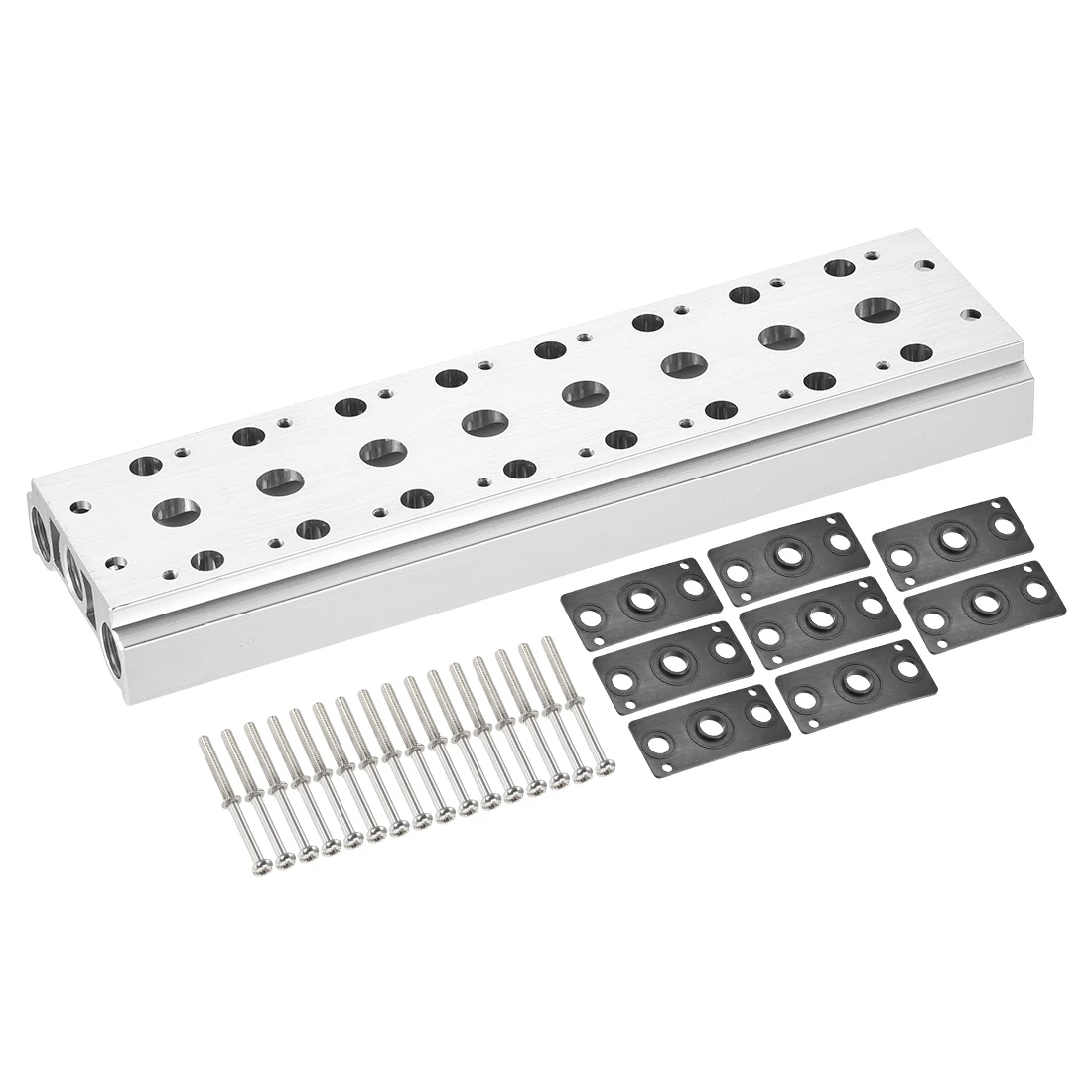 Uxcell 1/2/3 шт. Воздушный пневматический клапан 1/" G нить 2/3/4/5/6/8/10 ряд Алюминий коллектор электромагнитный базовое гнездо для 4V210 серии