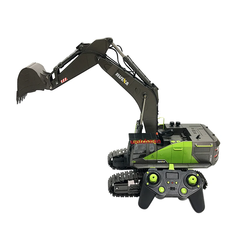 1:14 RC Excavator 22CH Green Remote Control Truck Toys for Boys Lead Screw Drive Huina 593 1593 NEW ARRIVAL