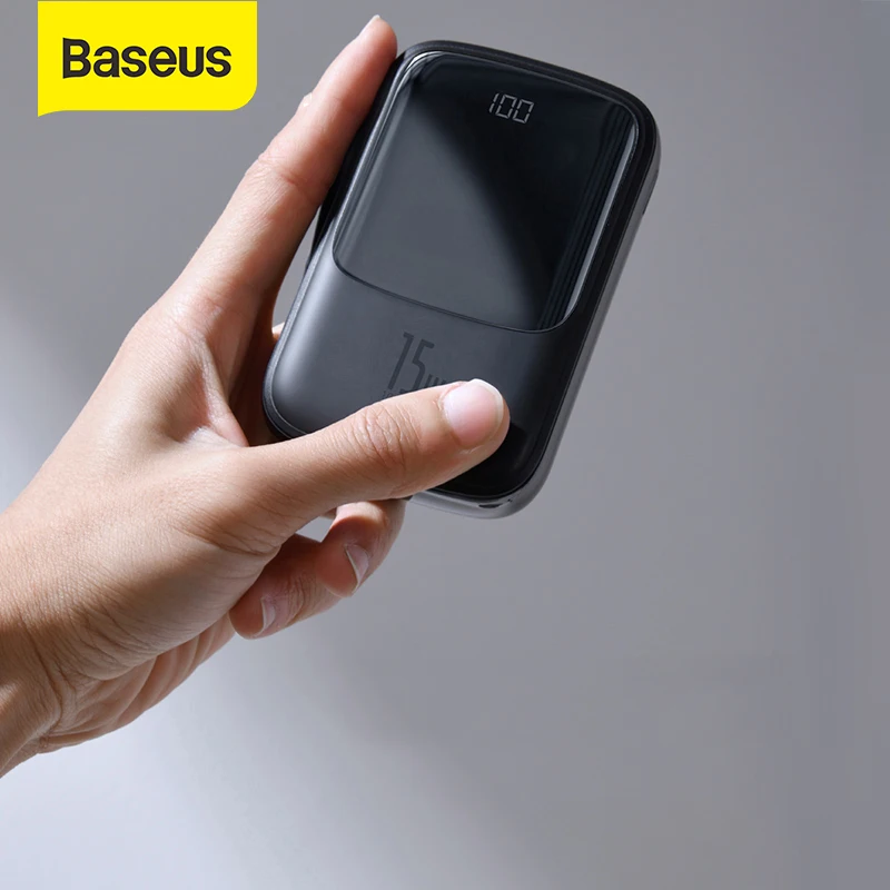 

Baseus 10000mAh Power Bank LED Display Fast Charge PowerBank With Cable Portable External Battery for iPhone XR X Xs Samsung