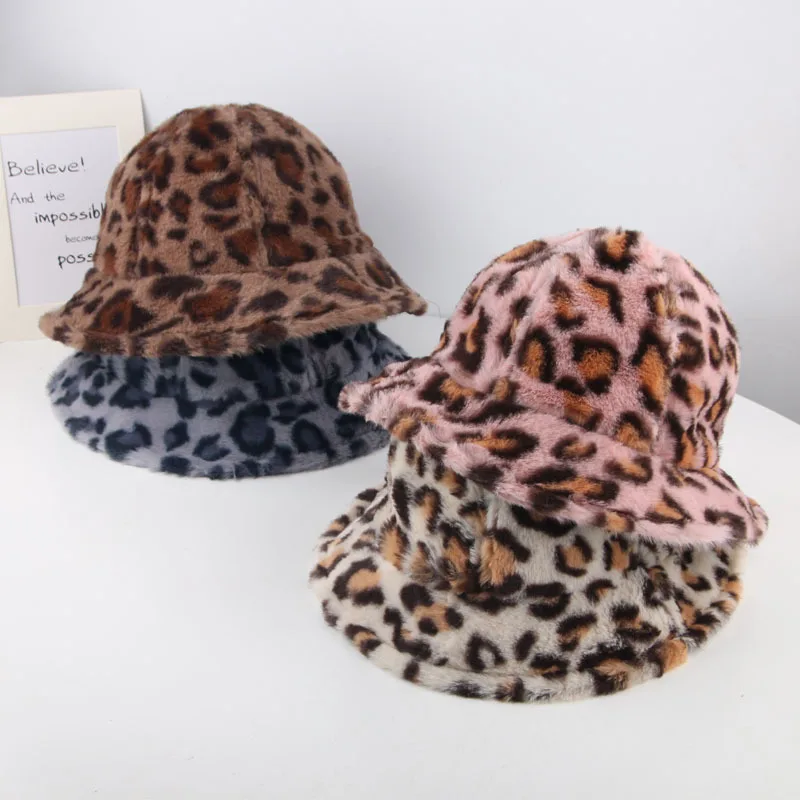 Осень-зима, Новое поступление, модная леопардовая Теплая Флисовая шапка для девочек, детское ведро, шапка