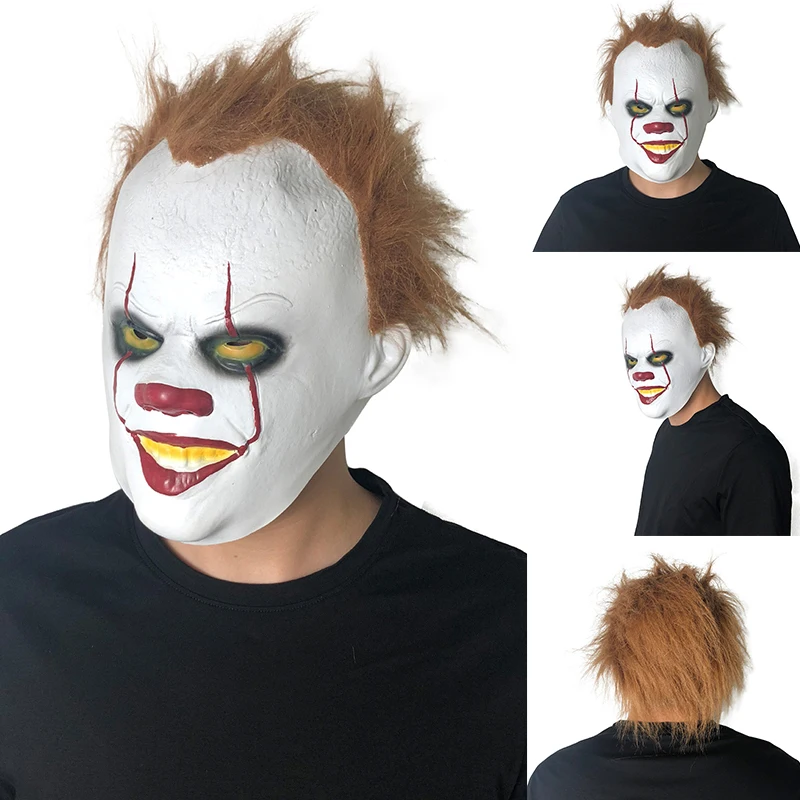 Adult Pennywise IT Clown Deluxe Latex Over Head Halloween Scary Horror