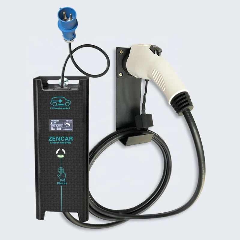 

Blue CEE plug with 32a sae j1772 ac plug ev 1 phase charger Household car charging station