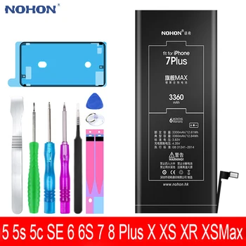 

Battery For Apple iPhone X XR XSMax 5 5S SE 6 6s 7 8 Plus 6Plus 7Plus 8Plus Replacement Origin Bateria high capacity Free tools