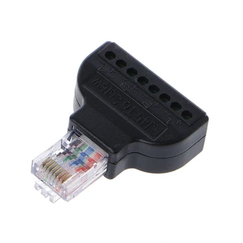 

RJ45 Ethernet Male To 8 Pin AV Terminal Screw Adapter Converter Block Plug CCTV