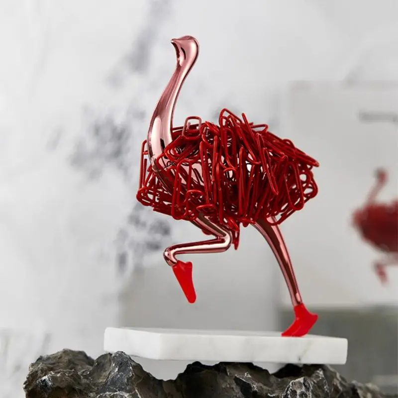 

Ostrich Magnetic Desktop Paper Clip Holder Dispenser Office Gift Supplies Decoration