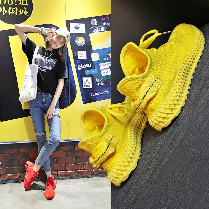 

Candy-Colored Breathable Athletic Shoes Women's 2019 Summer New Style Korean-style Versatile Casual Shoes Fly Woven Students Run