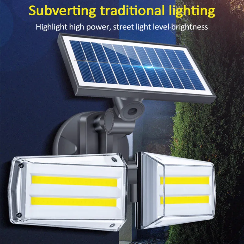 20 Вт 42LED/80COB двусторонний солнечный светильник IP65 водонепроницаемый настенный светильник радиолокационный СВЧ индукционный светильник roatable наружный садовый светильник