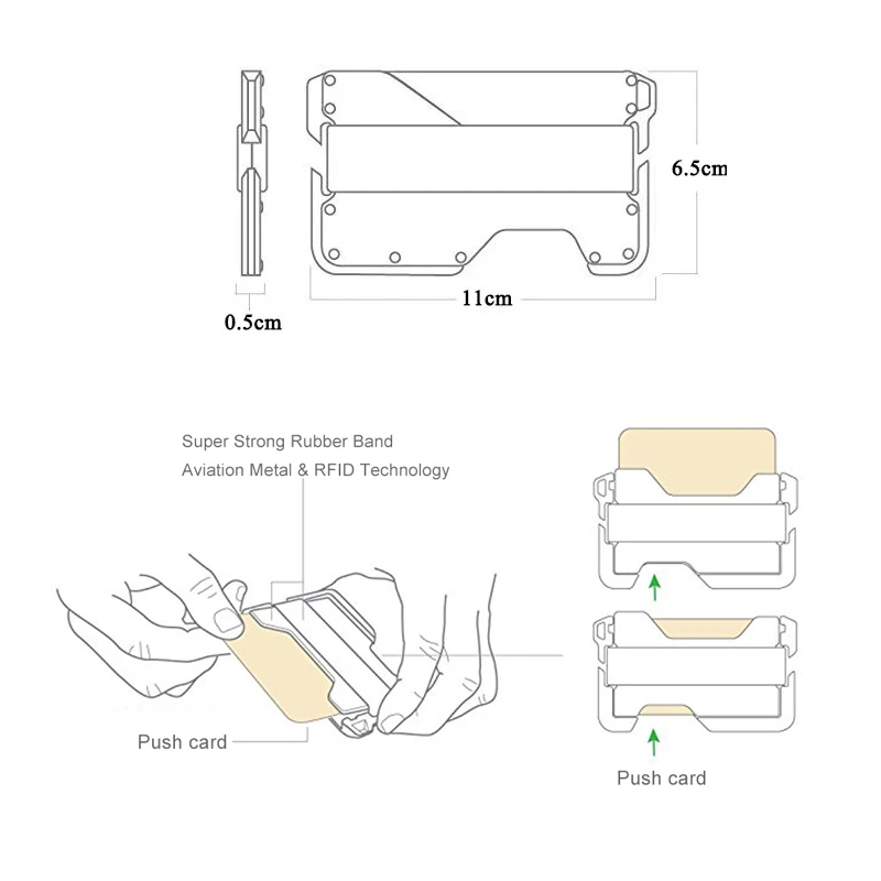 DIENQI Rfid мужской кошелек из натуральной коровьей кожи Алюминиевый металлический