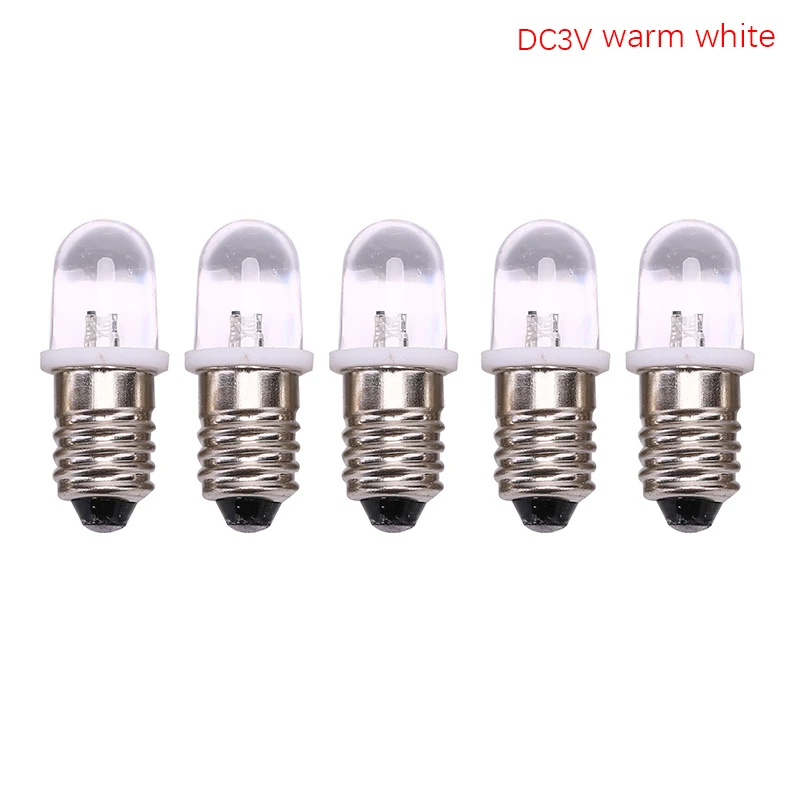 5pcs//set E10 Led Bulb DC 3V 4.5V Instrument Bulb Indicator Bulb Flashlight Bulb