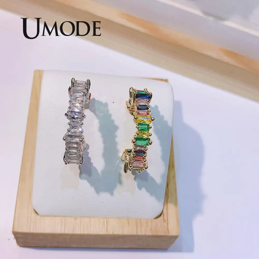 UMODE корейские винтажные золотые серьги-кольца для женщин массивные серьги Muticolor ушные манжеты модное украшение в индийском стиле UE0607A