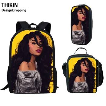 

THIKIN African American Girl Black Queen Kids School Backpacks Casual School Bags for Girls Book Bags Children The Best Gifts