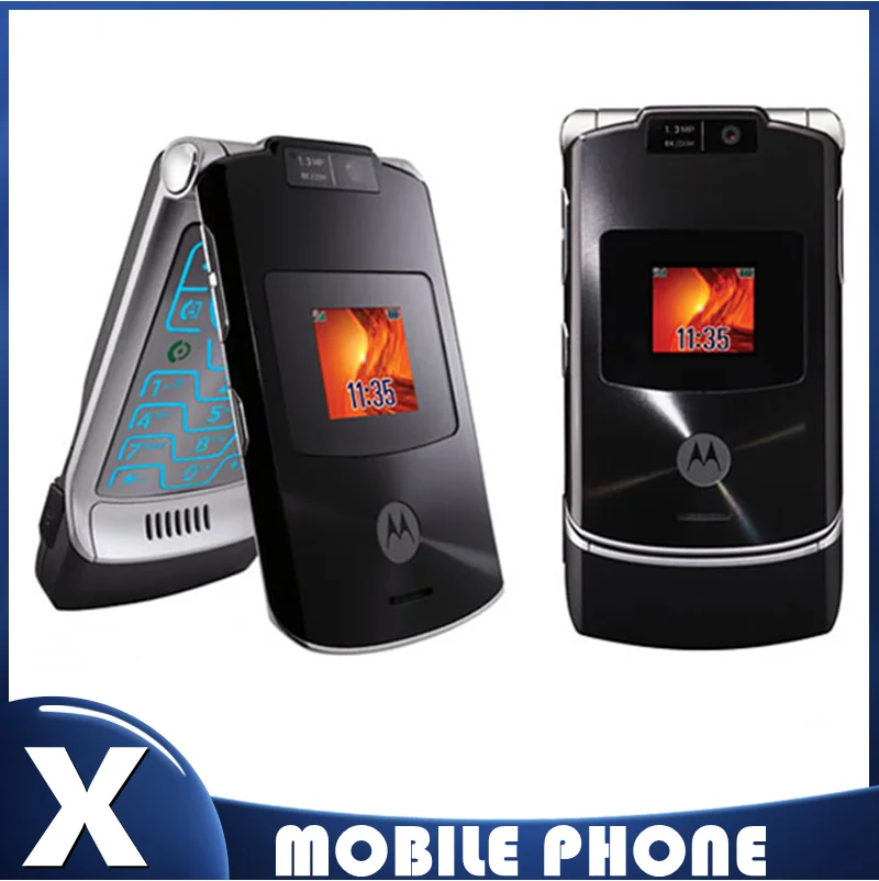 Motorola RAZR V3xx Восстановленный-Оригинальный разблокированный 2 дюймов 1 3 МП GSM 900 / 1800