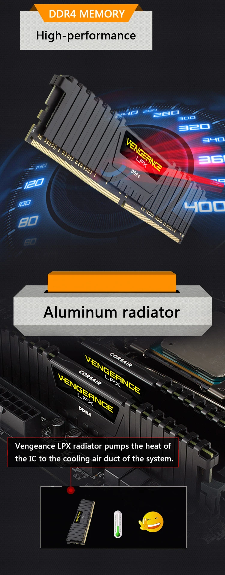 CORSAIR Vengeance LPX RAM DDR4 8GB 16GB 2666MHz Desktop Memory PC Computer Desktop Memoria RAM DDR4 DIMM Module (12)