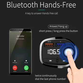 

Car Bluetooth FM Transmitter with QC 3.0 USB Charging Port Radio MP3 Player JHP-Best