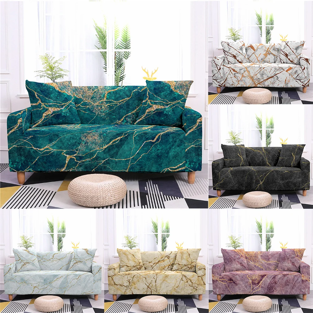 

Slipcovers Sofa Cover Marble Pattern Sofa Covers Sofa Towel Living Room Furniture Protective Armchair Couches Sofa 1-4 Seater